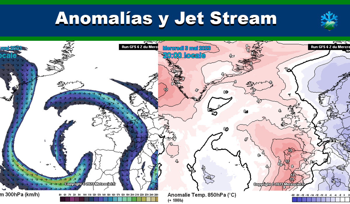 Jet Stream y anomalías térmicas