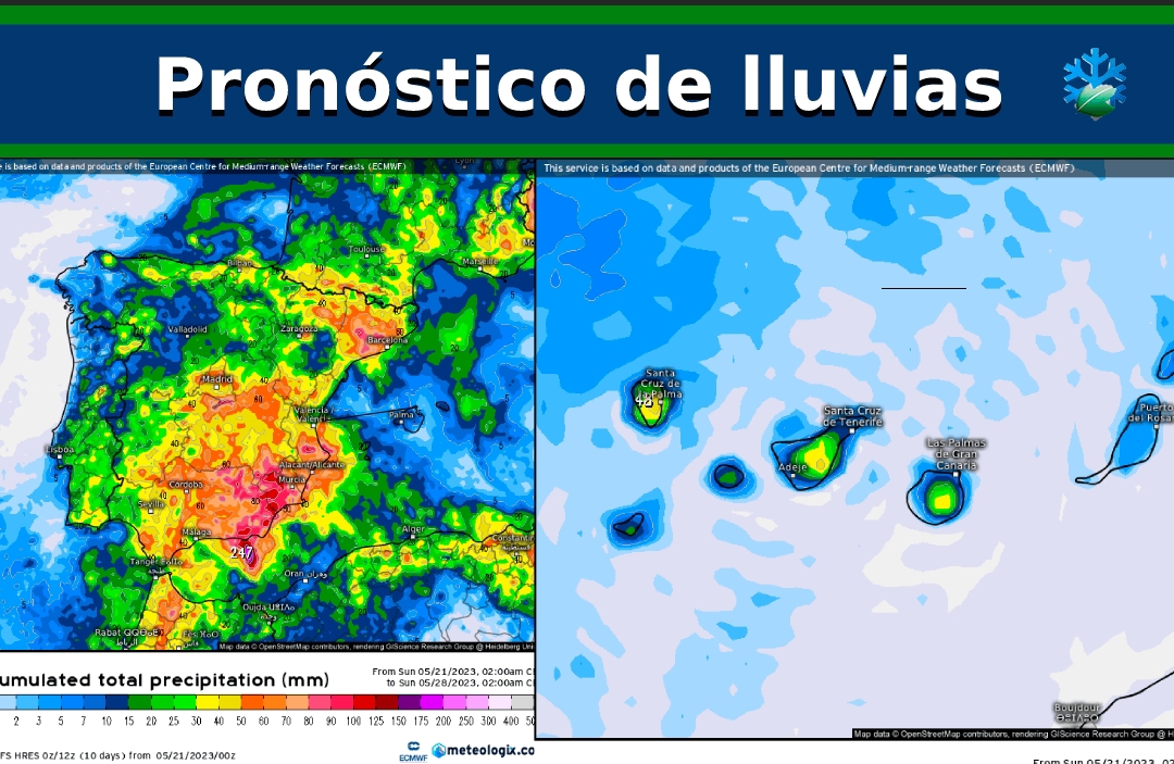 Pronóstico de lluvias a siete días: los mapas de precipitación acumulada siguen siendo muy coloridos