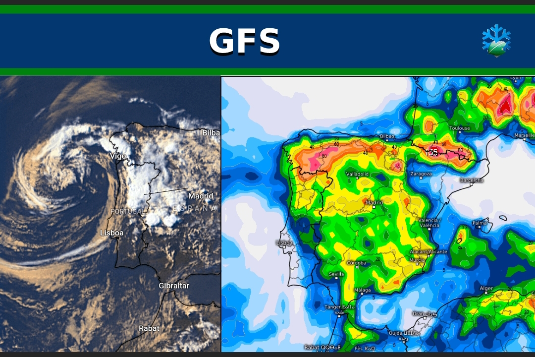 Modelo GFS: actualiza demostrando que las tormentas aún tienen mucha agua que descargar