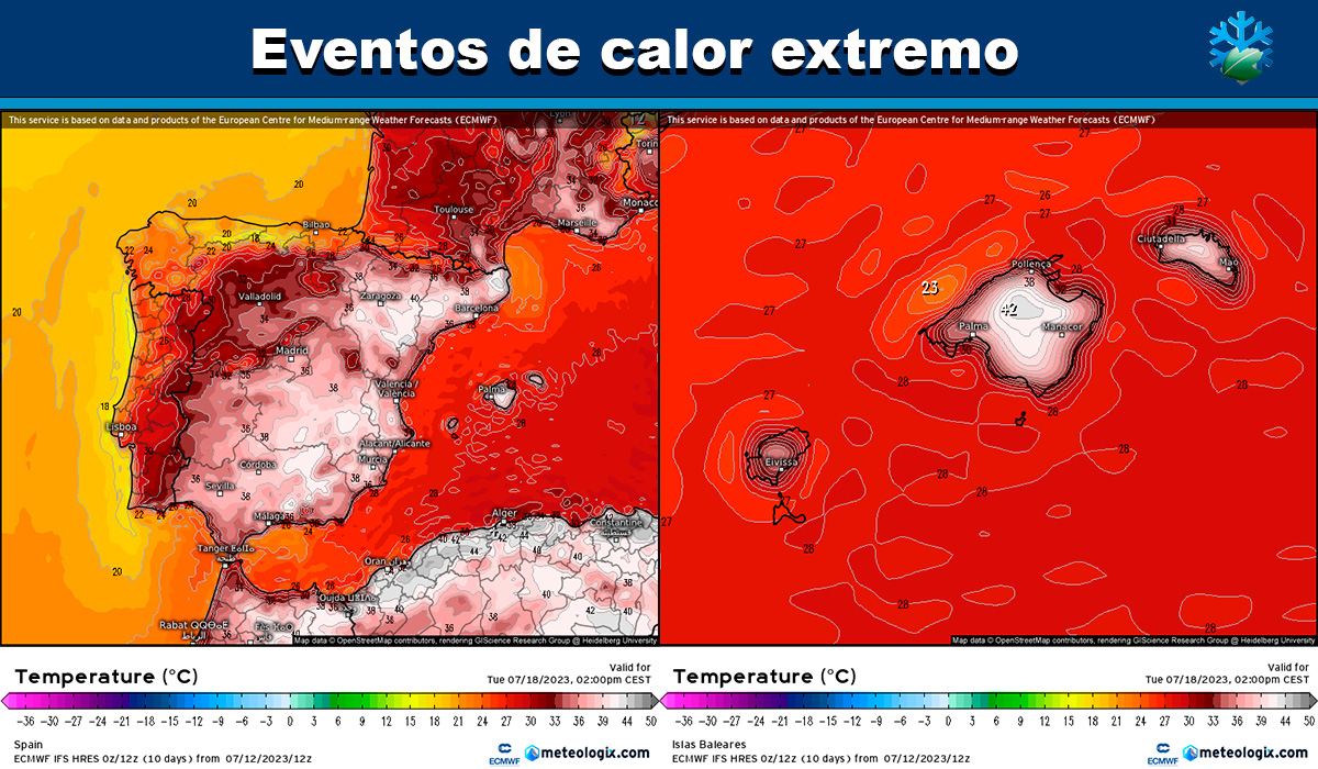 Episodio de altas temperaturas en España
