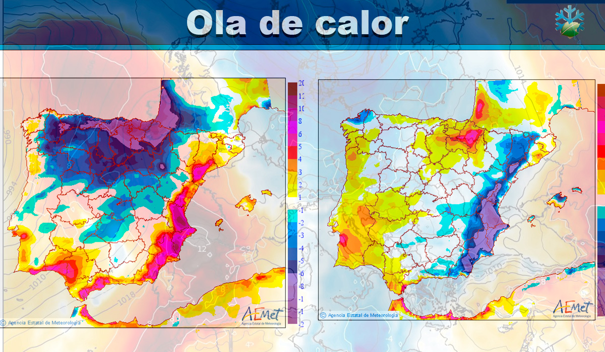 Mapas de la ola de calor en España