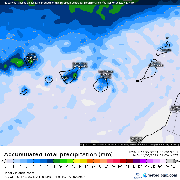 ECMWF lluvias Canarias