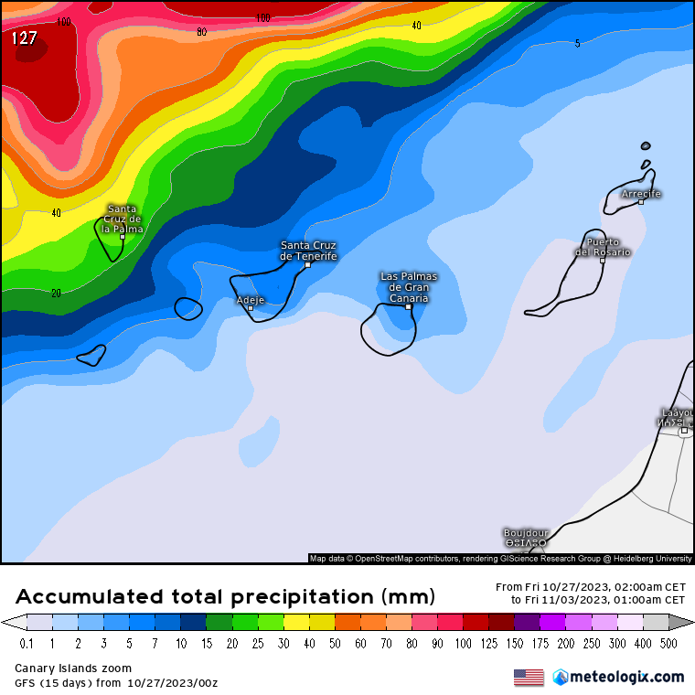 GFS lluvias Canarias