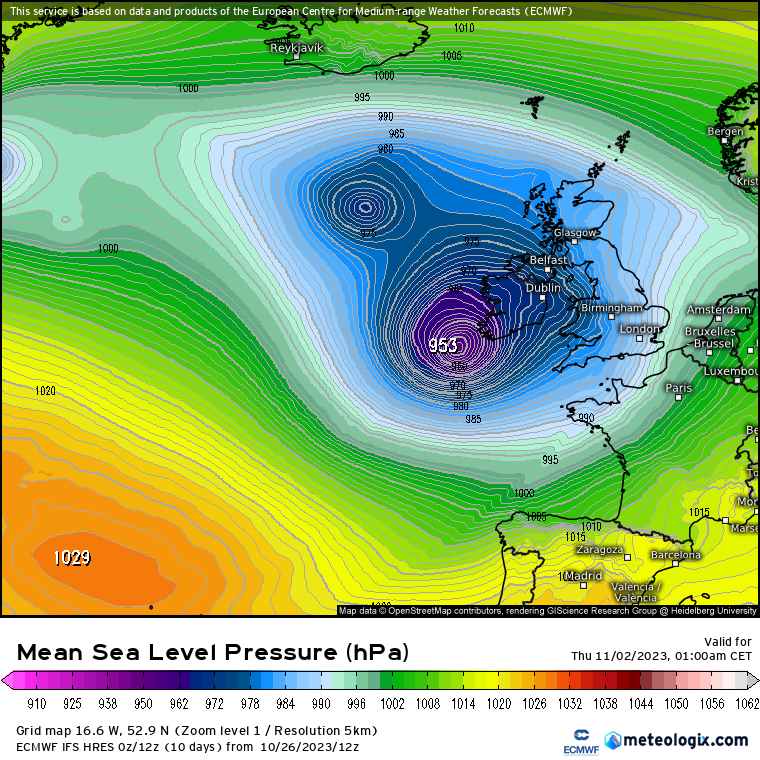 ECMWF presi&oacute;n atmosf&eacute;rica en superficie