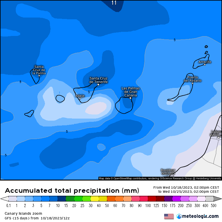 GFS lluvias Canarias