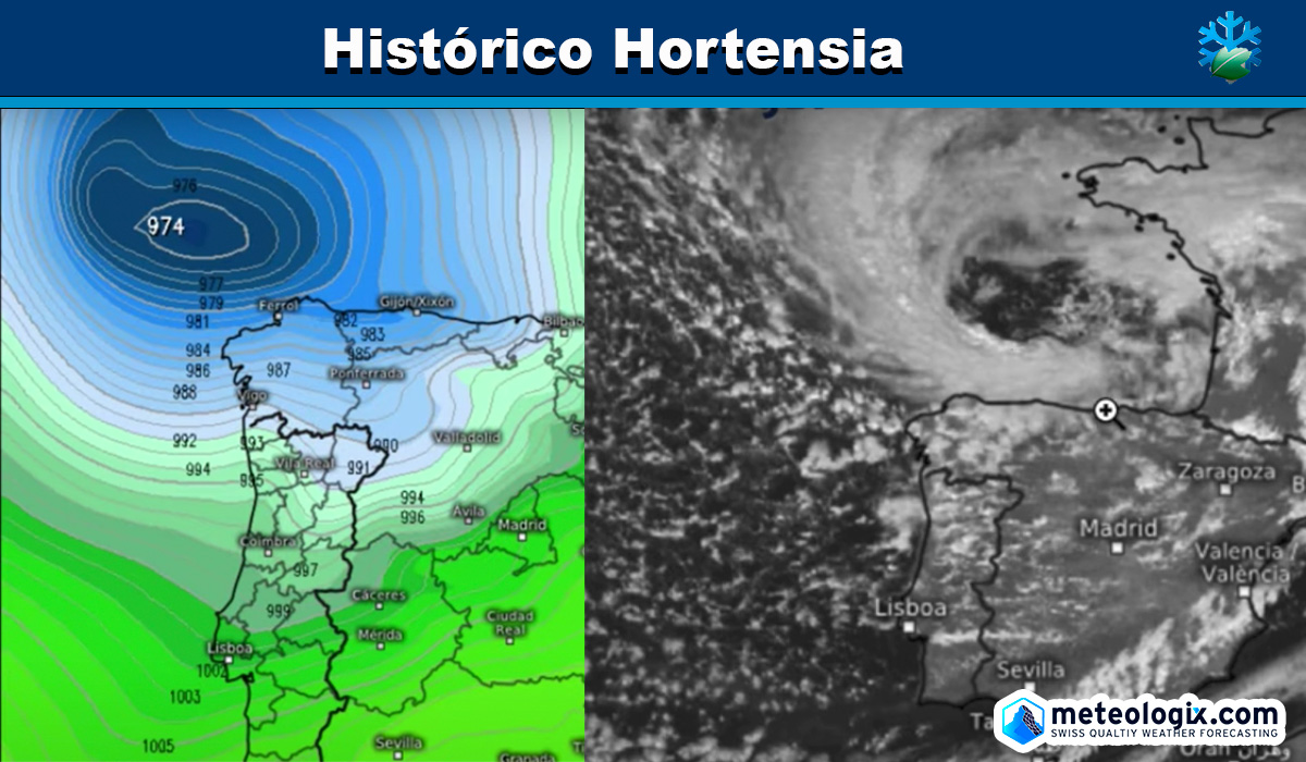 Imágenes de satélite del ciclón Hortensia en 1984