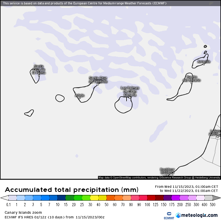 ECMWF lluvias Canarias