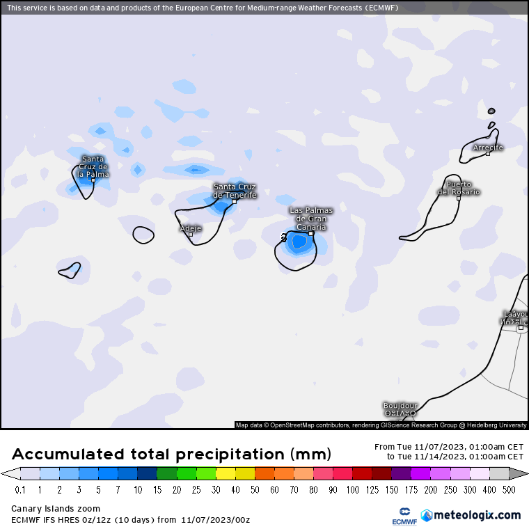 ECMWF lluvias Canarias