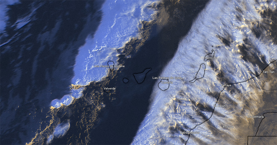 Imágenes de satélite tormentas en Canarias