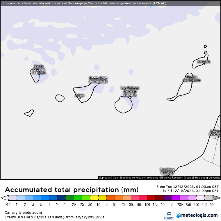 ECMWF lluvias Canarias