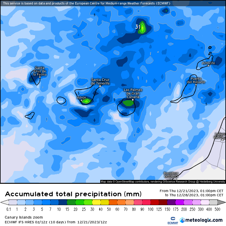 ECMWF lluvias Canarias