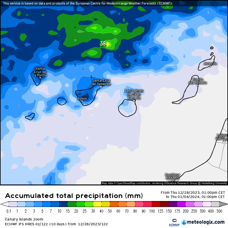 ECMWF lluvias Canarias