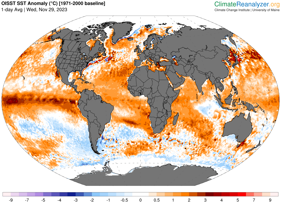 Anomalías a nivel oceánico