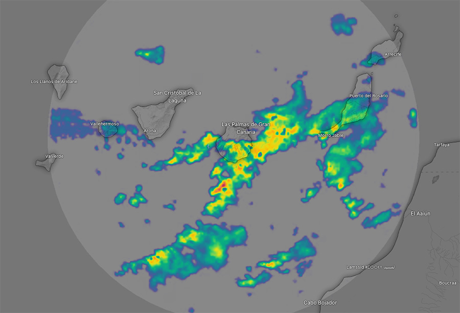 Radar de lluvias Canarias