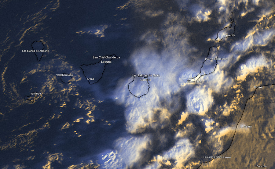 Imágenes de satélite de tormentas en Canarias