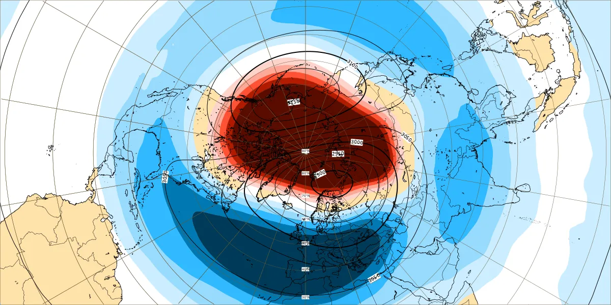 Anomal&iacute;as t&eacute;rmicas a 10 hPa
