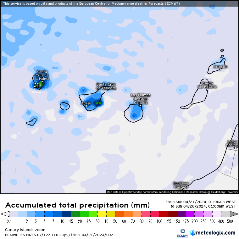 ECMWF lluvias Canarias