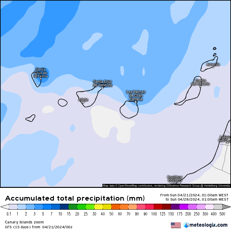 GFS lluvias Canarias