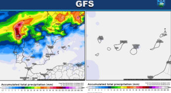 Estas son las lluvias previstas para los próximos 7 días según el modelo GFS