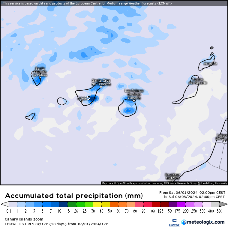 ECMWF lluvias Canarias 
