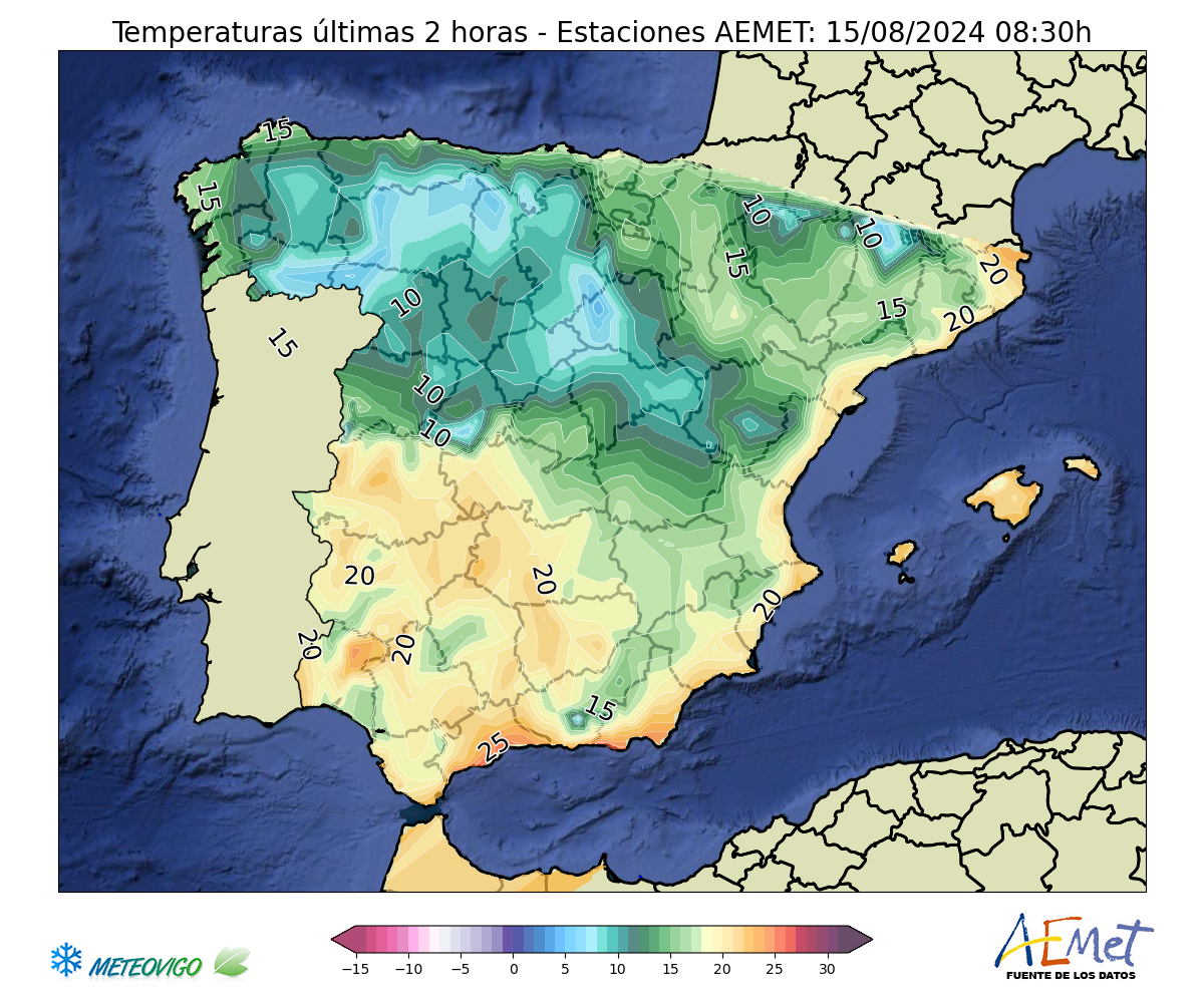 Temperaturas estaciones AEMET
