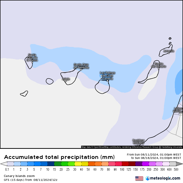 GFS lluvias canarias 