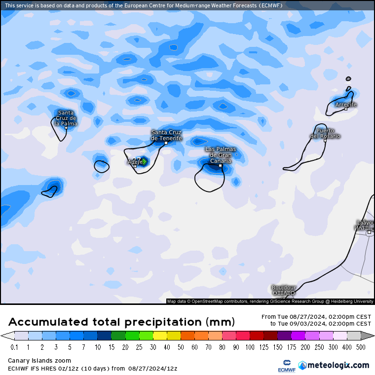 ECMWF lluvias Canarias 