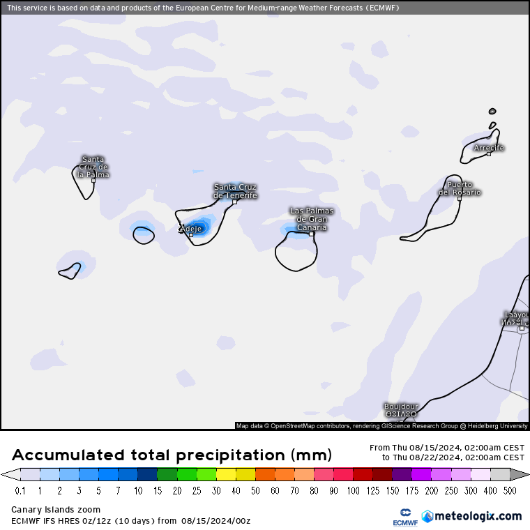 ECMWF lluvias Canarias 
