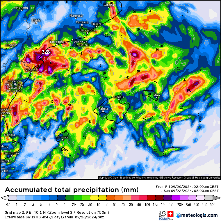 Mapa de lluvias