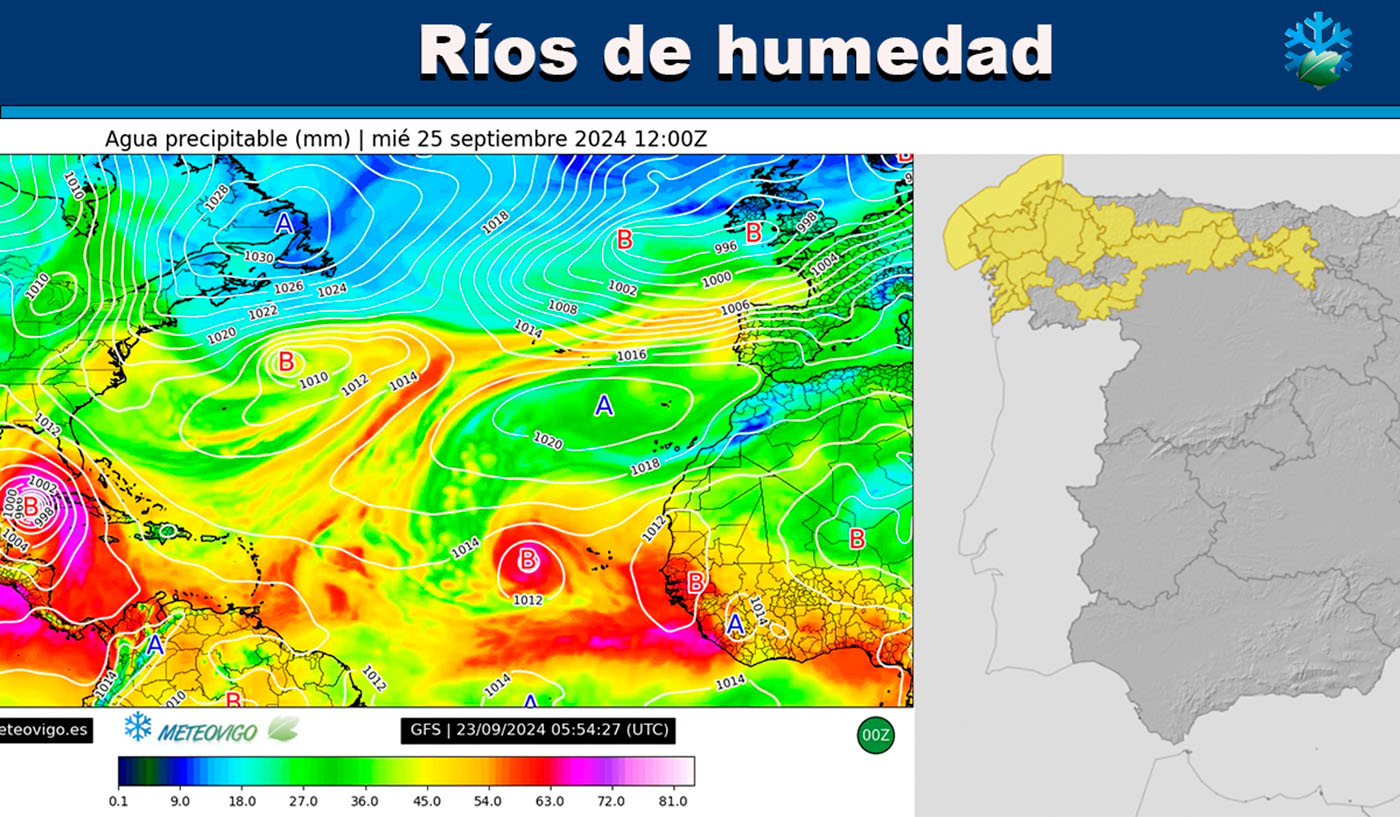 Mapas ríos de humedad