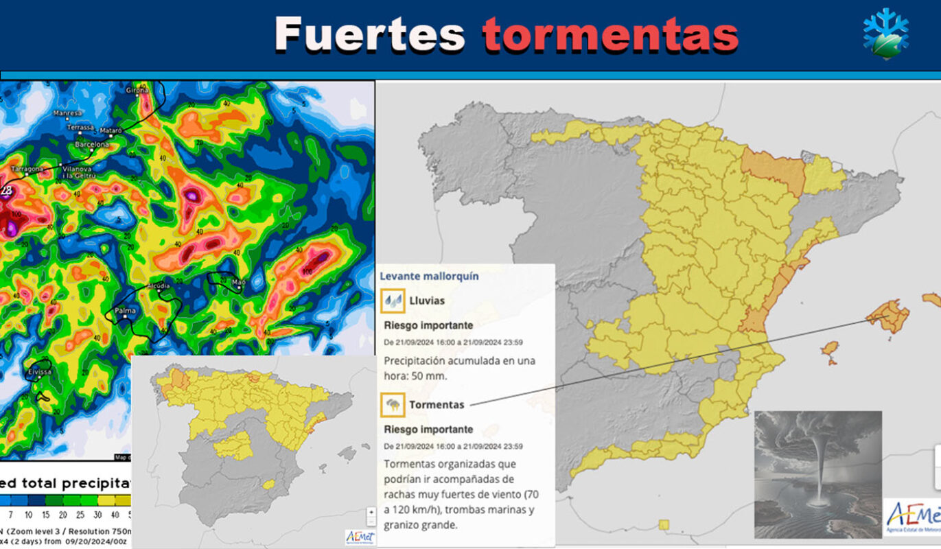 Trombas marinas Baleares pronóstico AEMET