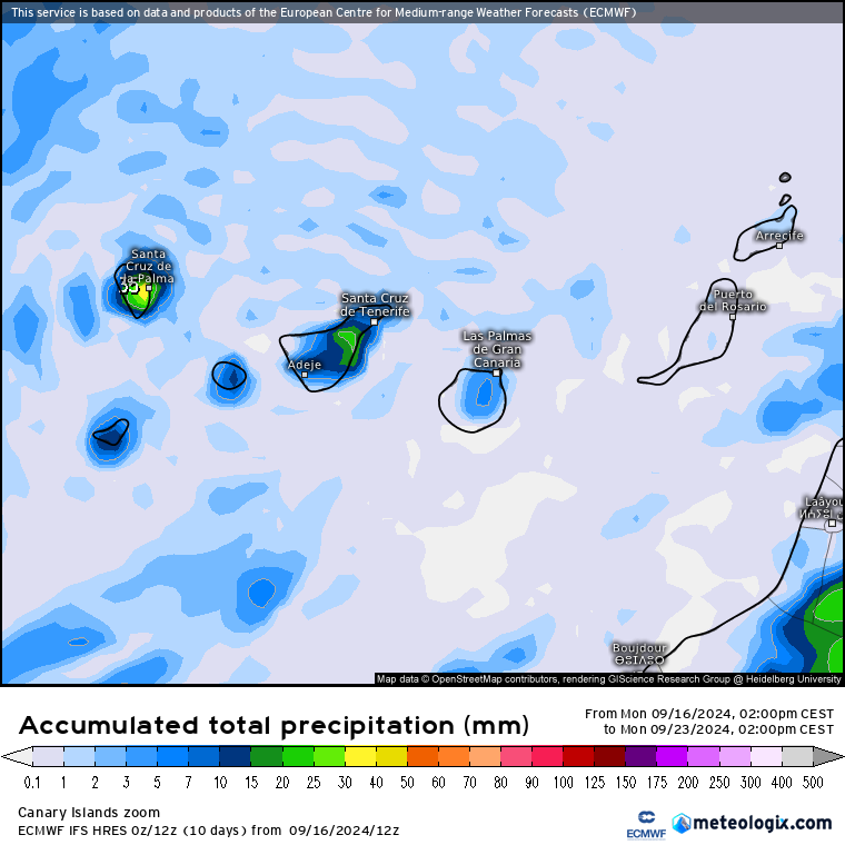 ECMWF lluvias Canarias 