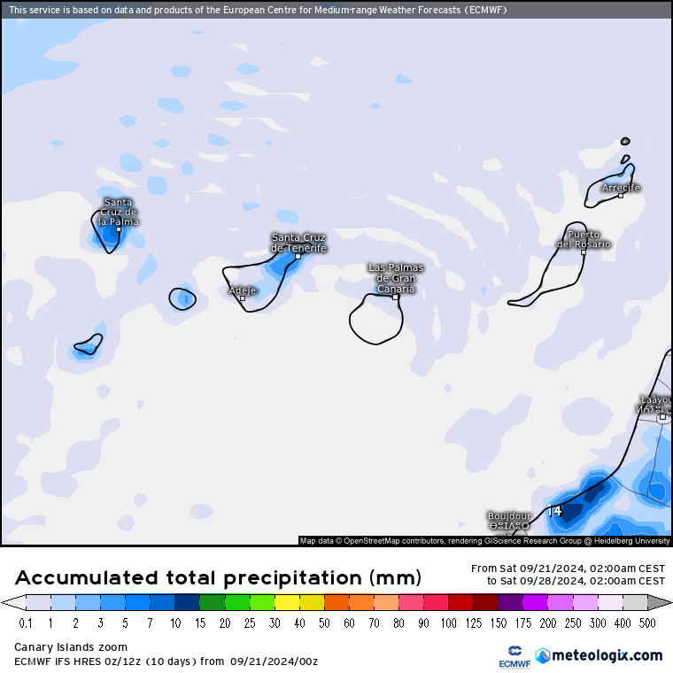 ECMWF lluvias Canarias
