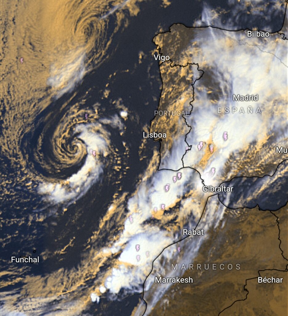 Imágenes de satélite borrasca Berenice