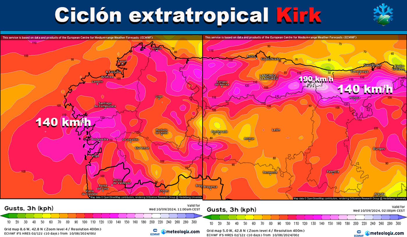Mapas ciclón Kirk