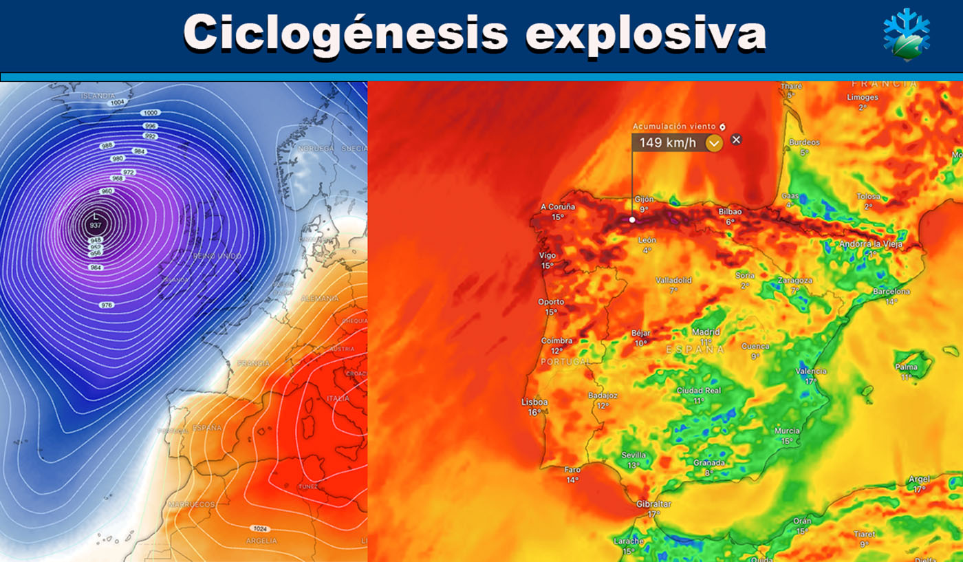 Mapas ciclogénesis explosiva