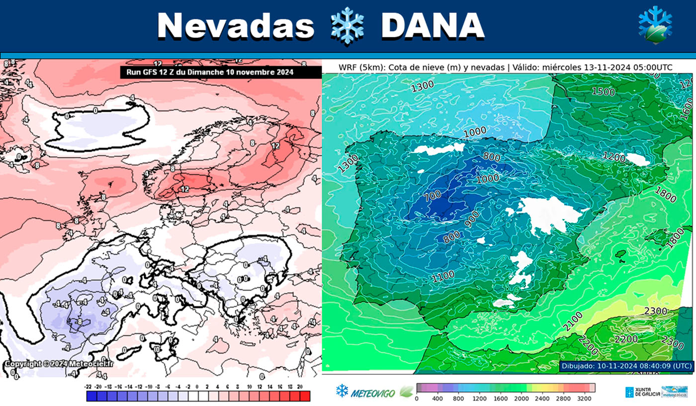 Mapas de nevadas DANA