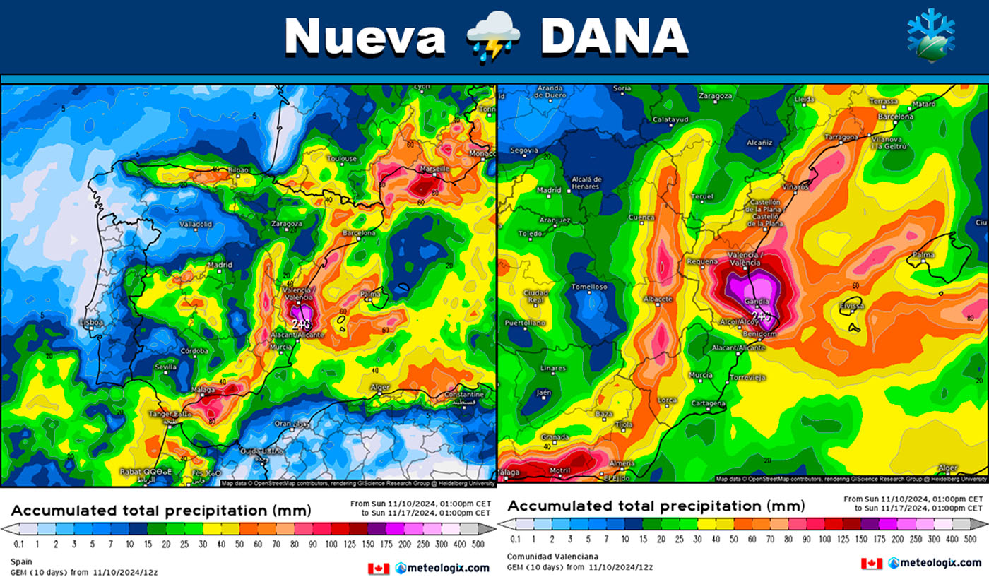 Mapas meteorológicos DANA