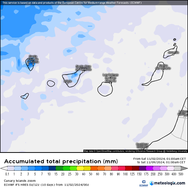 ECMWF lluvias Canarias 