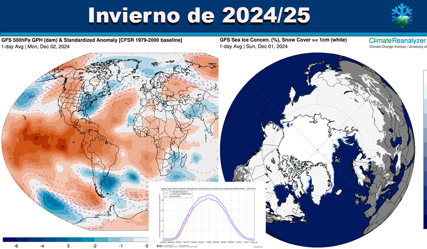 Mapas de cómo será el invierno