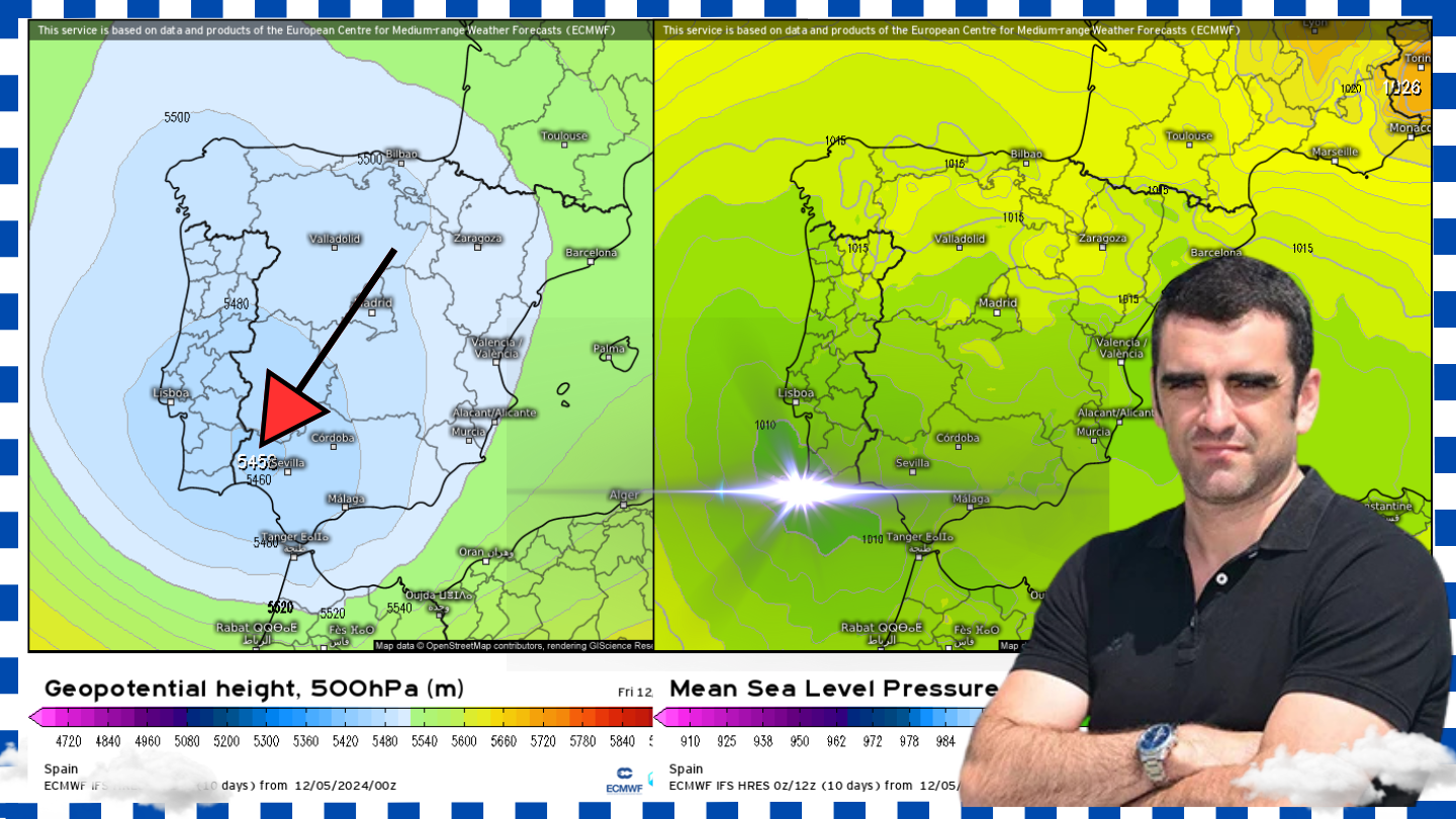 Mapa del temporal invernal sobre España