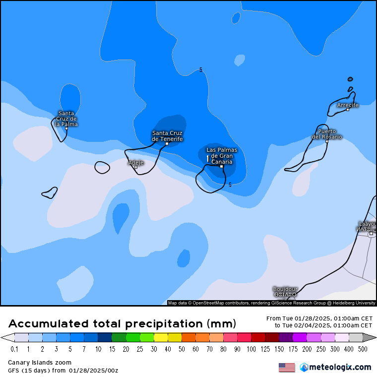 GFS lluvias Canarias