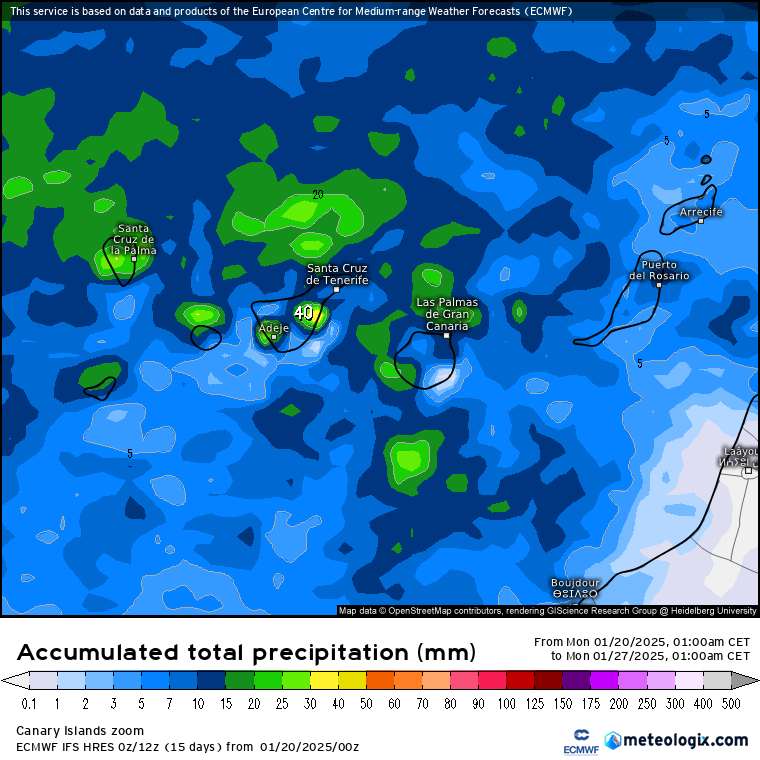 ECMWF lluvias Canarias