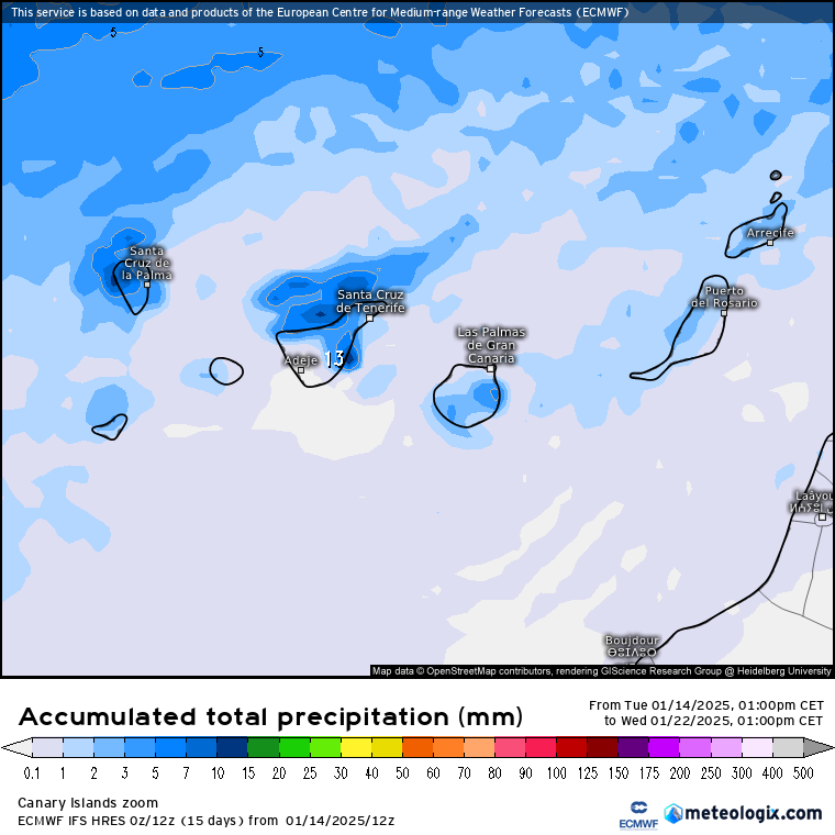 ECMWF lluvias Canarias 