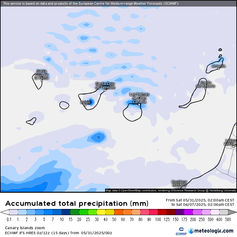 ECMWF lluvias Canarias