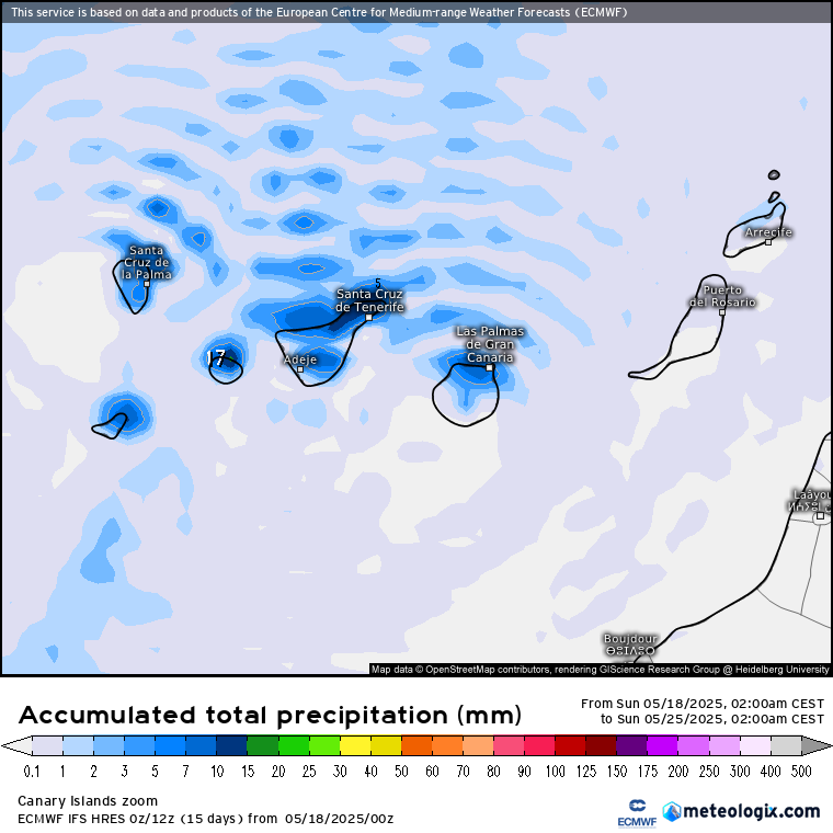 ECMWF lluvias Canarias 