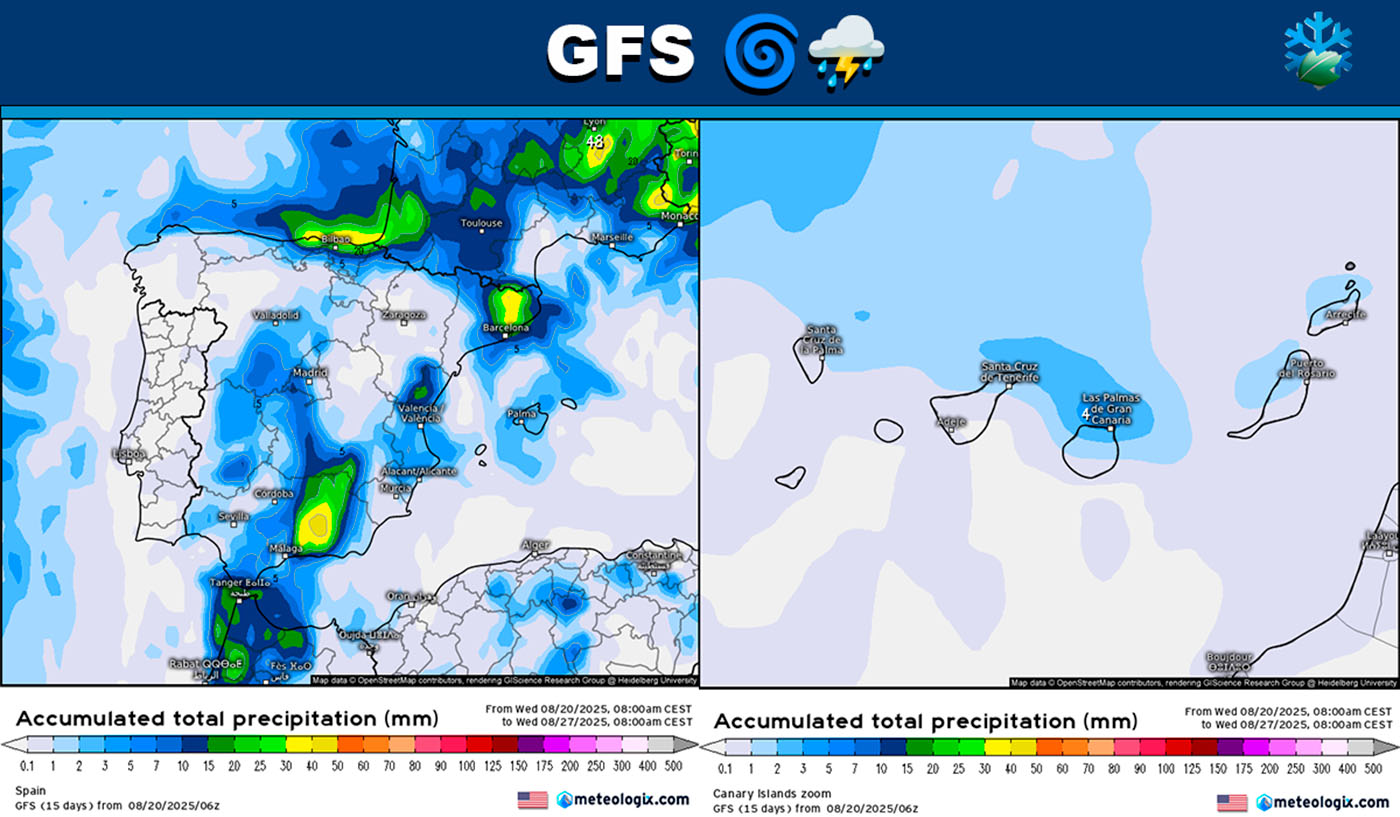 GFS lluvias mapas