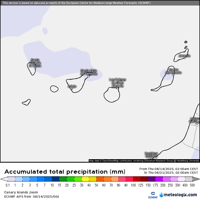 ECMWF AIFS lluvias Canarias