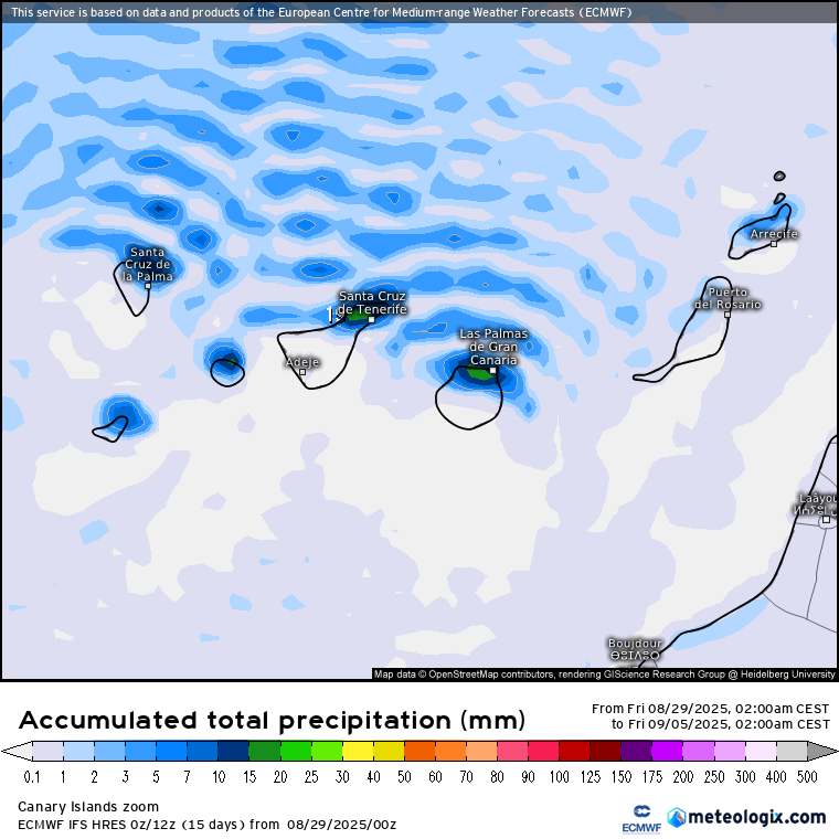 ECMWF lluvias Canarias