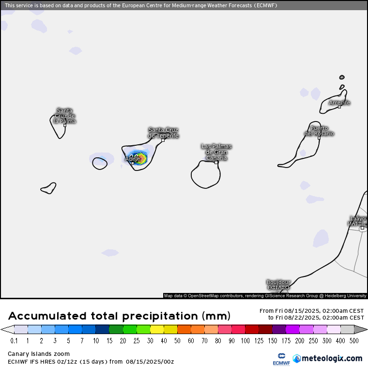 ECMWF lluvias Canarias